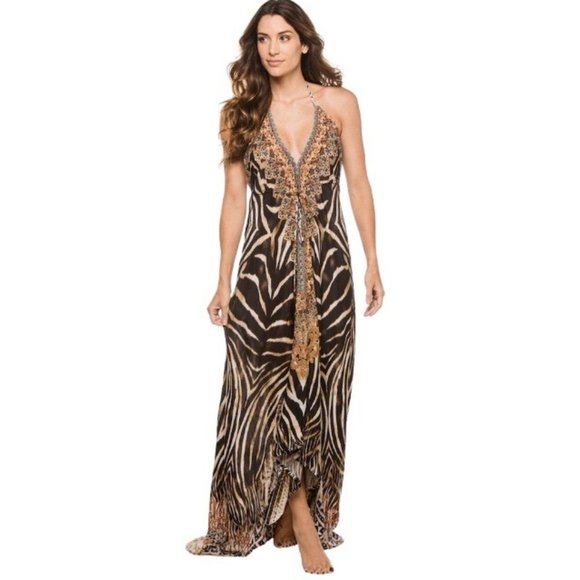 La Moda True Colour L/XL NWT Cleopatra Animal Print Resort Wear Maxi Dress - Picture 1 of 16